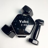 Tạ tay 2kg, tạ đơn lõi gang đặc bọc cao su cao cấp bền tốt tập gym yoga thể dục tại nhà