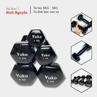 Tạ tay 4KG - 5KG tạ đơn bọc cao su (1 QUẢ) đanh không bở vỡ tập gym yoga thể dục chống trơn trượt, xước vỡ sàn