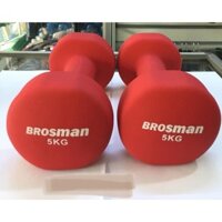 Tạ tay 5kg, tạ sắt bọc cao su Brosman cao cấp loại 5kg ( 1 chiếc) - QUYENSPORTS