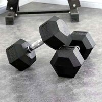Tạ tay 7,5kg thép đặc bọc cao su hình lục giác, hàng cao cấp dùng tập luyện thể thao, gym, yoga