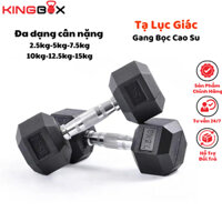 Tạ Tay Đơn Lục Giác, Tạ Gang Bọc Cao Su Bền Bỉ, Cân Nặng Từ 2.5kg-15kg ( 1 Đổi 1 Trong 7 Ngày)