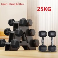 Tạ tay lục giác lõi gang bọc cao su 25kg 22.5kg 20kg 17.5kg 15kg 12.5kg tập luyện cơ tay