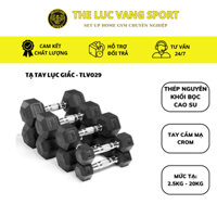 Tạ Tay Lục Giác Tạ Tay Thép Nguyên Khối Bọc Cao Su 1 Quả, Tạ Tay Tập Gym TLV029