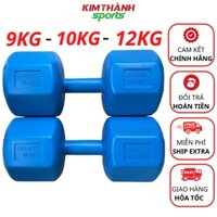 Tạ tay nhựa 9kg 10kg 12kg siêu bền loại 1 có lõi thép chống gãy tạ tập gym tại nhà bát giác giá tốt - KIM THÀNH SPORT