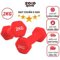 Tạ tay nữ 2kg cao cấp , tạ tập Yoga - Gym tại nhà lõi thép bọc cao su chống trơn tiêu chuẩn 5 sao - ZOKO SPORT