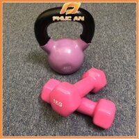 Tạ tay nữ bọc cao su 1kg, tạ ấm 4kg (tạ bình vôi) cao cấp nhập khẩu tập Gym,dumbbell, KETTLEBELL, tạ tay mini