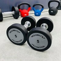 Tạ tay sắt bọc cao su nhập khẩu Technogym cặp 5kg ( theo cặp ) chuyên dùng cho các bài tập cơ tay, cơ ngực, rèn luyện sứ