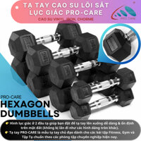 Tạ Tay Sắt Bọc Cao Su PRO-CARE Nhập Khẩu Đài Loan (1 Cái) - Tạ Dumbbells Tập Cơ Tay Hình Lục Giác