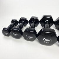 Tạ tay, tạ đơn lõi gang Yuko Nhật Bản bọc cao su cao cấp 1kg 2kg 3kg 4kg 5kg bền tốt tập gym, yoga thể dục tại nhà