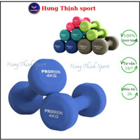 Tạ tay, tạ đơn PROIRON-nhúng nhựa nhám, chống trơn tuột, màu sắc thẩm mỹ 3kg, 4kg, 5kg- Shop Hưng Thịnh