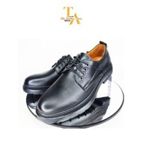 TA-the leather store, DD-002, giày Dr.Martens cổ thấp cho nam,chất liệu da bò thật, màu đen, đế đen.