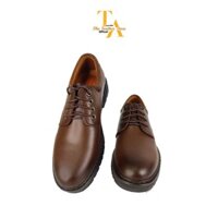 TA-the leather store, DN-001, giày Dr.Martens cổ thấp cho nam, chất liệu da bò thật,màu nâu, đế nâu.