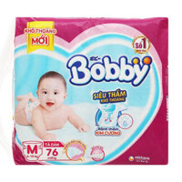 Tã trẻ em BOBBY dán siêu thấm M76