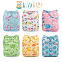 Tã vải trẻ em ALVA Chỉ có thể giặt được Tã vải thật có thể tái sử dụng [Không chèn] Cho bé 3-15kg / 6.6-33.1Ibs cho bé và sơ sinh