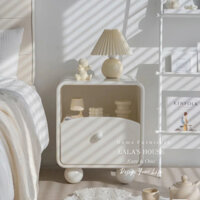 Tab Đầu Giường Decor Chân Tròn Thiết Kế Mới, Tủ Đầu Giường Có Ngăn Kéo Tiện Lợi