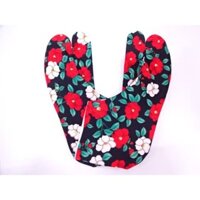 Tabi hoa văn hoa sơn trà lụa crepe size 23.5cm