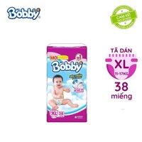 Tã/Bỉm dán Bobby siêu mỏng thấm gói lớn XL-38 miếng (12 - 17kg) - Cam kết HSD còn ít nhất 10 tháng LazadaMall