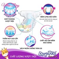 Tã/bỉm dán Dry-Pro siêu mềm nhập khẩu Malaysia size S (3kg - 7kg) - Gói 26 miếng