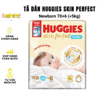Tã/bỉm dán Huggies Skin Perfect NB70+6/S80+2
