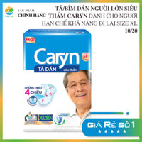 Tã/Bỉm dán người lớn siêu thấm Caryn dành cho người hạn chế khả năng đi lại Size XL 10/20
