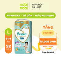 Tã/Bỉm Dán Pampers Nhật Thượng Hạng, size L52 (Hàng nội địa Nhật)