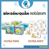 Tã/Bỉm dán quần Nabizam Ultra đủ size S44/M40/L32/XL26/2XL22/3XL20 nội địa Hàn đủ cho bé 3-20kg MECAHEO