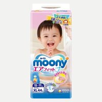 Tã/bỉm dán size XL Moony 44 miếng (12 - 17kg)