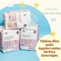 Tã/bỉm đêm quần Applecrumby Airplus Overnight size L, XL, XXL bản Malaysia