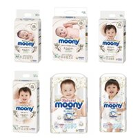 Tã/Bỉm Moony Natural nội địa Nhật - Organic dán/quần - Nb96/S90/M68/L58