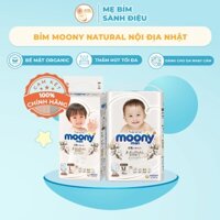 Tã/Bỉm Moony trắng Natural cho bé nội địa Nhật Dán/Quần Đủ Size NB62/S58/M46/L36/XL32 mẹ bỉm