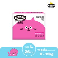 Tã/Bỉm quần Hàn Quốc KOKOFiT size L (Mèo) 26 miếng/bịch cho bé từ 8 - 12 kg LazadaMall