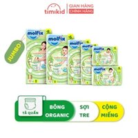 Tã/Bỉm Quần Molfix Jumbo S46/M42/L38/XL34/XXL30/XXXL24 Lớp Thấm Hút Sợi Tre Tự Nhiên Và Bông Organic