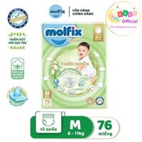 Tã/Bỉm Quần Molfix thiên nhiên (Size M dành cho bé 6-11kg, 76 Miếng)