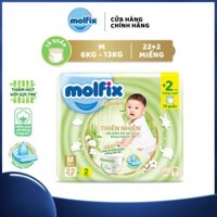 Tã/bỉm quần Molfix thiên nhiên tự nhiên Regular M (6kg - 11kg) - Gói 22+2 miếng