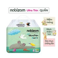 Tã/Bỉm Quần Nabizam UltraThin Công Nghệ Thấm Hút Từ Hàn Quốc, Chống Tràn Hiệu Quả Size M32/L30/XL26/2XL22/3XL20