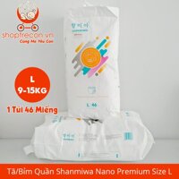 Tã/Bỉm Quần Shanmiwa Nano Premium Size L Số Lượng 46 Miếng Cho Bé 9 – 15 Kg