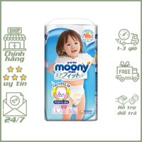 Tã/bỉm quần trẻ em MOONY cộng miếng bé Gái bỉm nội địa Nhật cao cấp nhập khẩu Size L44/XL38/XXL26