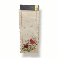 Table Runner Trải Giữa Bàn Thêu Đôi Chim Cardinal 182cm – Hiệu Max Studio