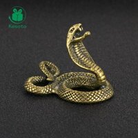 Tác phẩm điêu khắc rắn bằng đồng thau Kesoto Bức tượng động vật thu nhỏ cho tủ sách tủ phòng ngủ