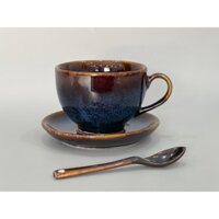 TÁCG CAFE CAPUCHINO MEN HOẢ BIẾN 250ML CỐC SỨ LY TÁCH UỐNG TRÀ GỐM SỨ BÁT TRÀNG