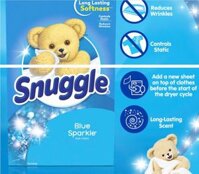 Tách lẻ giấy thơm Snuggle Fabric Softener Dryer Sheets Blue Sparkle 10 tờ