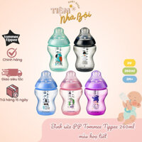 [Tách lẻ - nobox] Bình sữa Tommee Tippee PP màu hoạ tiết 260ml