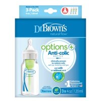 (Tách sét MỸ) Bình sữa Dr.Brown's cổ hẹp 120ml và 250ml nhựa PP Options Plus