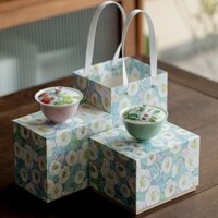 Tách Trà Bằng Sứ Có Nắp Họa Tiết Vẽ Tay Màu Hồng Dâu Tây Dễ Thương