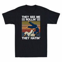 Taekwondo Họ Thấy Tôi Rollin 'Họ Hatin' Võ Thuật Vintage Áo Thun Nam