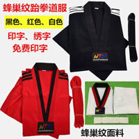 Taekwondo Quần Áo Trẻ Em Người Lớn Nam Nữ Đen Taekwondo Quần Áo In Thêu Tùy Chỉnh Dài Tay Đỏ Trắng Taekwondo