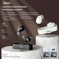 Tai bluetooth Remax tws-21 chính hãng - siêu nhẹ pin 5h - doc sac pin 400mah Trọng Phú mobile