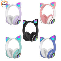 Tai mèo Aks-28 Rgb Tai nghe tương thích Bluetooth Tai nghe âm nhạc nổi Mũ bảo hiểm micro không dây Điều khiển tai nghe điện thoại