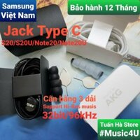 Tai nghe AKG Jack Type C cho Samsung S22 S21 S20 Note 20 Note 20 dây dù âm siêu hay Tuấn Hà Store