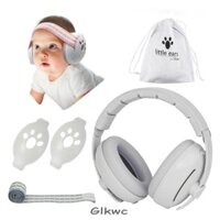 Tai nghe bảo vệ tai cho bé GLKWC, Tai nghe khử tiếng ồn có thể điều chỉnh cải thiện giấc ngủ cho bé, Bịt tai giảm tiếng ồn bền 2 trong 1 di động